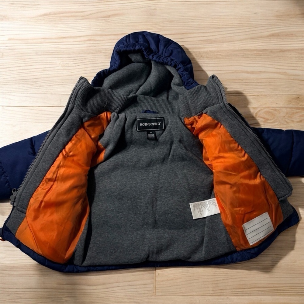 Rothschild Navy Puffer Jacket with Hood – Size 18M - Picture 3 of 6
